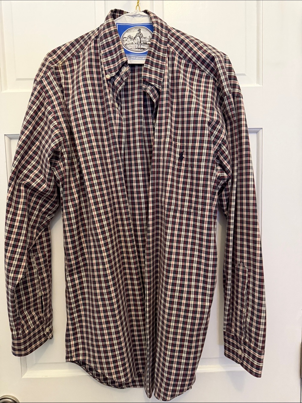Ralph Lauren Red, Black and White Plaid Button-Down Shirt